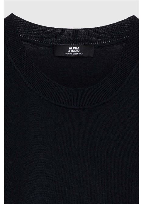 Alpha Studio Night Blue Crew Neck Half Sleeve T-Shirt ALPHA STUDIO |  | FE-6315C0104